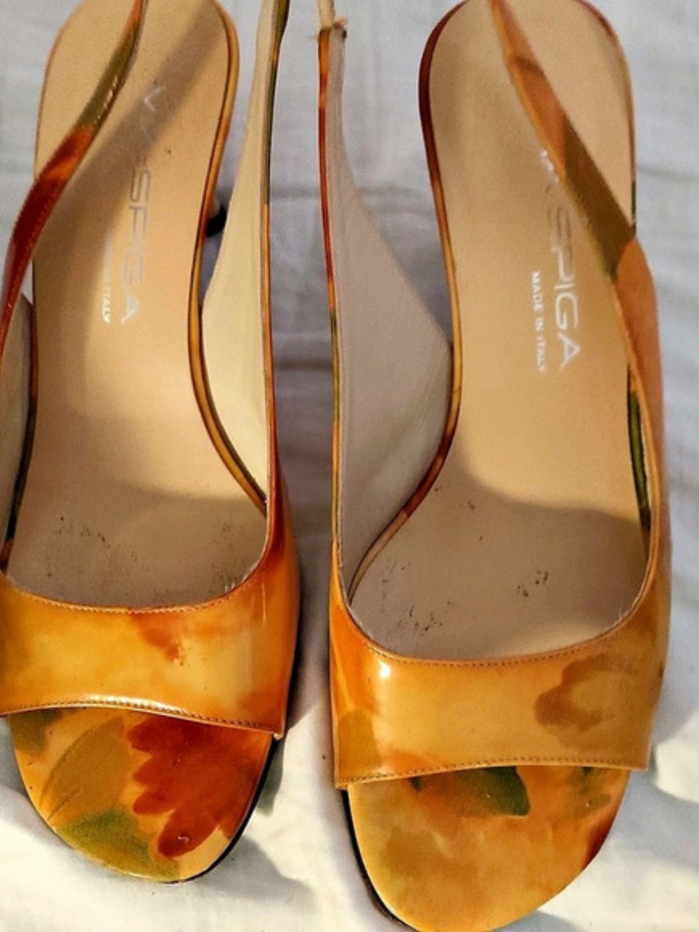 ALDO Orange Patent Heels